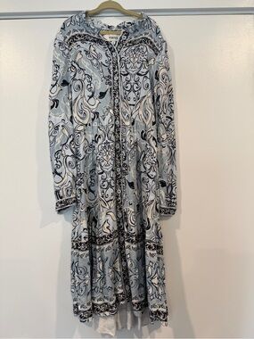 Girls paisley button down jersey dress